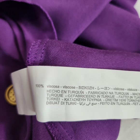 Zara nwt Satin effect wrap dress mini purple M - Picture 12 of 14